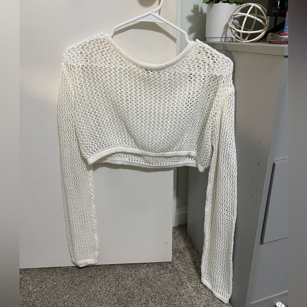 Windsor See Through White Crop Top